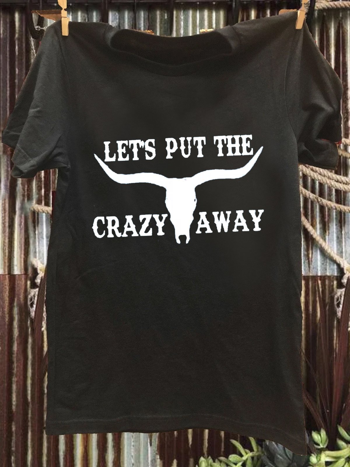 Western Style Cotton Letter Pattern T-Shirt