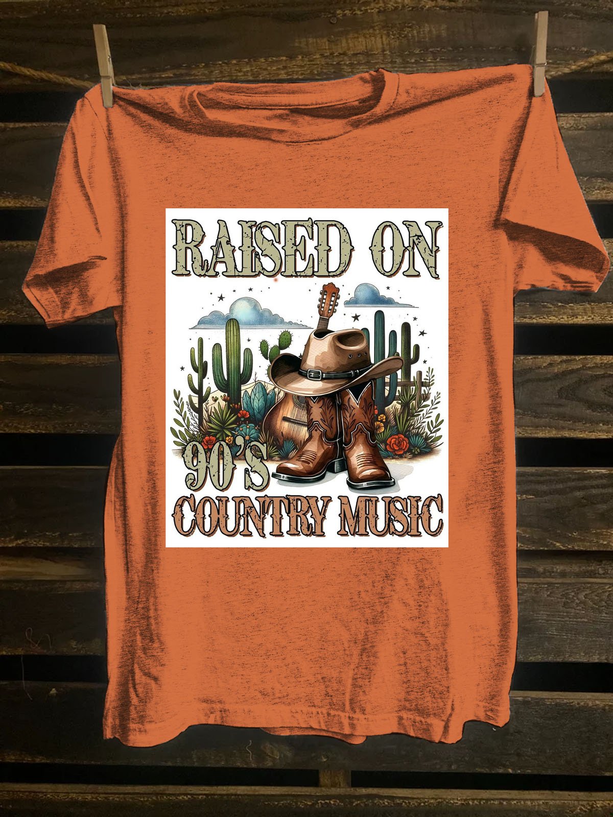 Text Letters Crew Neck Western Style T-Shirt