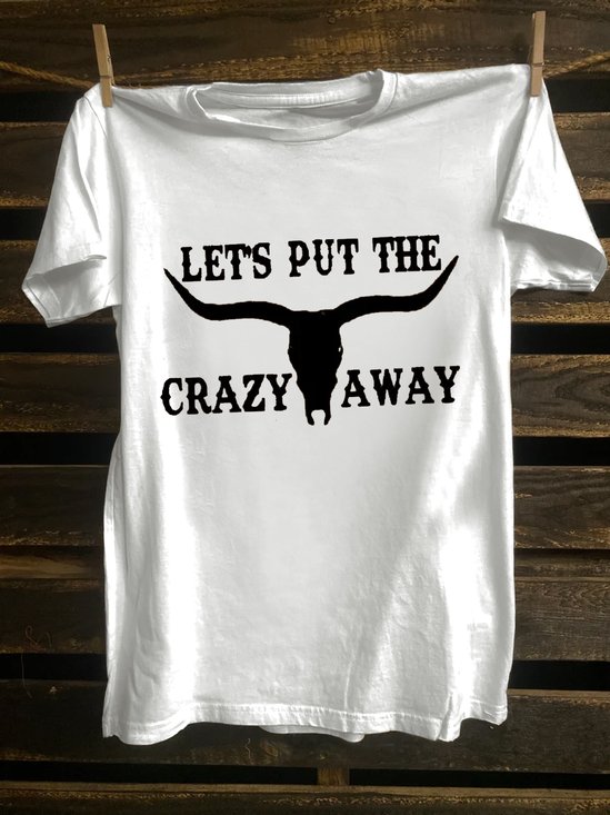 Western Style Cotton Letter Pattern T-Shirt