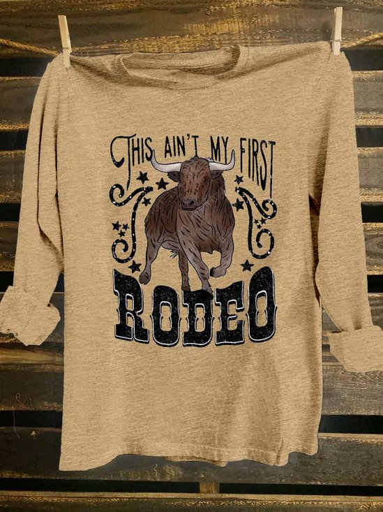 Loose Cotton-Blend Letter Pattern Western Style T-Shirt