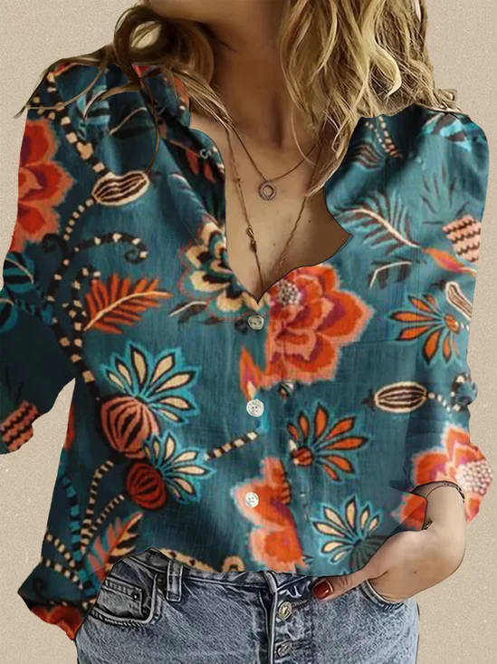 Women Printed Long Sleeve Shirt