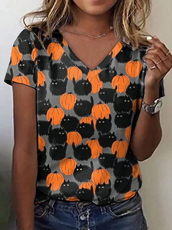 Women Printed Pullover T-shirt