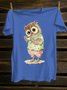 Crew Neck Casual Animal T-Shirt