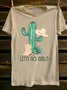 Cactus Cotton Loose Western Style T-Shirt