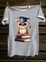 Regular Fit Cotton-Blend Split Joint Casual T-Shirt