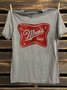 Cotton Western Style Loose Text Letters T-Shirt