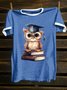 Regular Fit Cotton-Blend Split Joint Casual T-Shirt