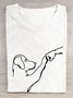 Loose Crew Neck Casual Dog T-Shirt