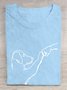 Loose Crew Neck Casual Dog T-Shirt