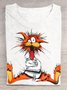 Cartoon Cotton-Blend Loose Casual T-Shirt