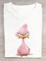 Casual Loose Crew Neck Duck T-Shirt