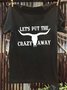 Western Style Cotton Letter Pattern T-Shirt