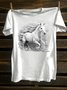 Loose Crew Neck Western Style T-Shirt