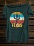 Western Style Cactus Crew Neck T-Shirt