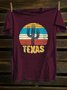 Western Style Cactus Crew Neck T-Shirt