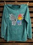 Western Style Distressing Butterfly Cotton Sweatshirt