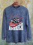 Distressing Western Style America Cowboy Hat Sweatshirt