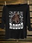 Loose Cotton-Blend Letter Pattern Western Style T-Shirt