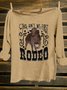 Loose Cotton-Blend Letter Pattern Western Style T-Shirt
