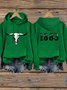 Loose Western Style 1883 Printed Hoodie