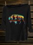 Landscape Cotton-Blend Western Style Loose T-Shirt