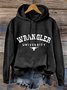 Western Style Wrangler University Cowgirl Cotton-Blend Letter Pattern Hoodie