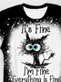 Its Fine Im Fine Everything Is Fine Ombre T-shirt