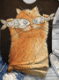 Casual Cat Crew Neck Jersey T-Shirt