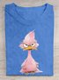 Casual Loose Crew Neck Duck T-Shirt