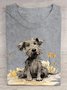 Loose Cotton Dog Casual T-Shirt