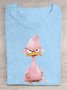 Casual Loose Crew Neck Duck T-Shirt