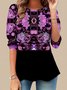 Women Round Neck Long Sleeve T-shirt