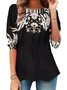 Women Round Neck Long Sleeve T-shirt