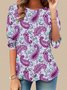 Women's Round Neck Pullover T-shirt