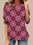 Women Round Neck Long Sleeve T-shirt
