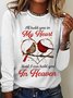 I'll Hold You In My Heart Until I Can Hold You In Heaven Cardinal Bird Casual Long Sleeve Shirt