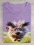 Casual Cotton Dog Loose Crew Neck T-Shirt