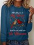 I'll Hold You In My Heart Until I Can Hold You In Heaven Cardinal Bird Casual Long Sleeve Shirt