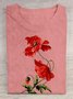 Casual Floral Loose Cotton T-Shirt