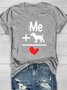 Dog Text letter printed round neck T-shirt