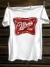 Cotton Western Style Loose Text Letters T-Shirt