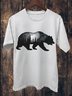 Crew Neck Cotton-Blend Loose Western Style T-Shirt