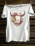 Western Style Cotton-Blend Crew Neck Loose T-Shirt