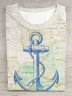 Jersey Casual Loose Map T-Shirt