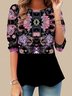 Women Round Neck Long Sleeve T-shirt
