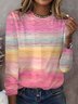 Striped Crew Neck Casual T-Shirt