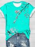 Loose Casual Floral Crew Neck T-Shirt