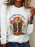 Wild Flowers Wild Horses Casual Long Sleeve Shirt